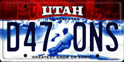 UT license plate D470NS
