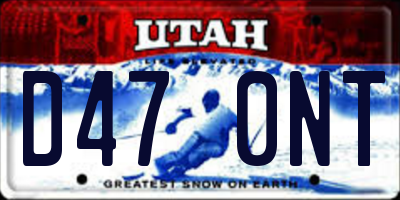 UT license plate D470NT