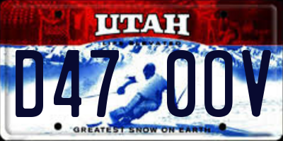 UT license plate D470OV