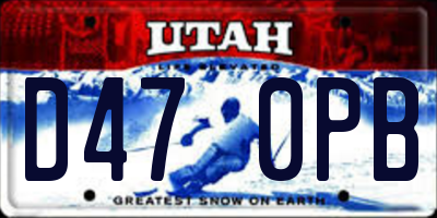 UT license plate D470PB