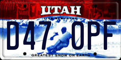 UT license plate D470PF