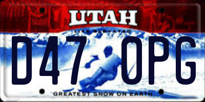 UT license plate D470PG