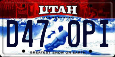 UT license plate D470PI