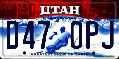 UT license plate D470PJ