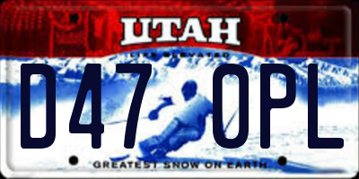 UT license plate D470PL