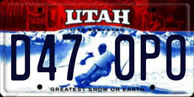 UT license plate D470PO