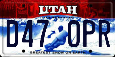 UT license plate D470PR