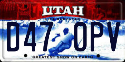 UT license plate D470PV