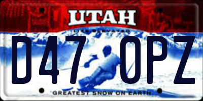 UT license plate D470PZ