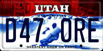 UT license plate D470RE