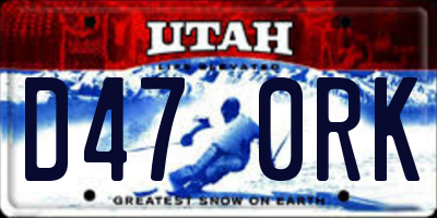 UT license plate D470RK