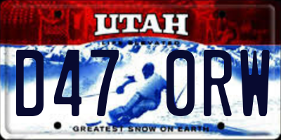 UT license plate D470RW