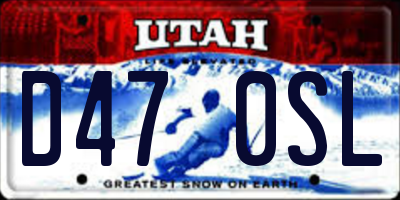 UT license plate D470SL