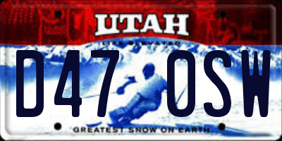 UT license plate D470SW