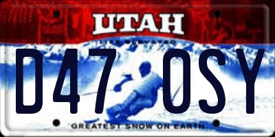UT license plate D470SY