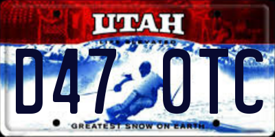 UT license plate D470TC