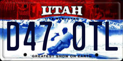 UT license plate D470TL