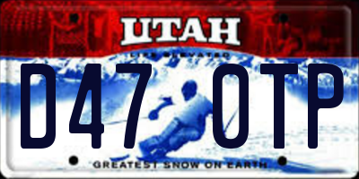 UT license plate D470TP