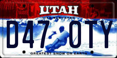 UT license plate D470TY
