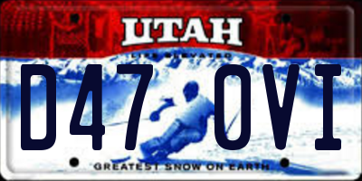UT license plate D470VI