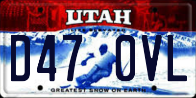 UT license plate D470VL