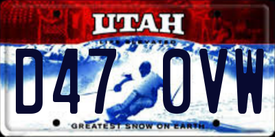UT license plate D470VW