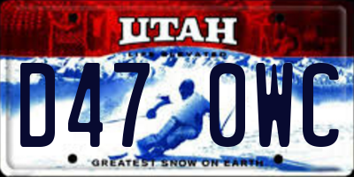 UT license plate D470WC