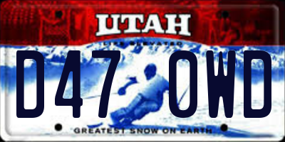UT license plate D470WD