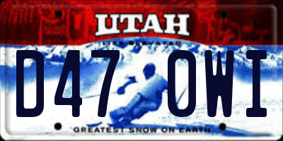 UT license plate D470WI