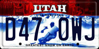 UT license plate D470WJ