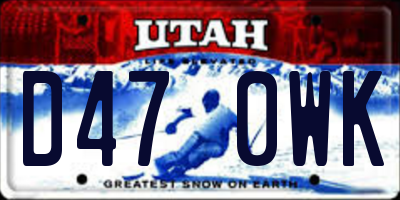 UT license plate D470WK