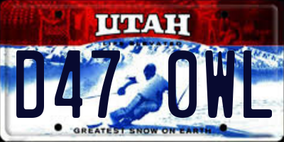 UT license plate D470WL