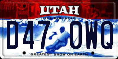 UT license plate D470WQ