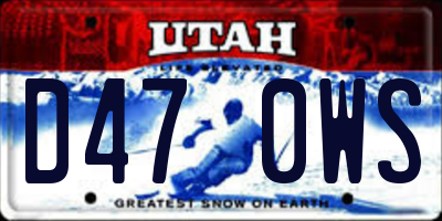 UT license plate D470WS
