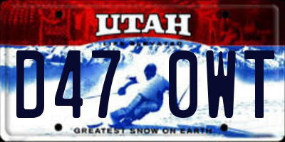 UT license plate D470WT