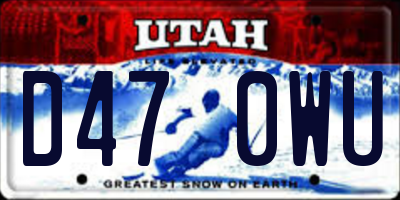 UT license plate D470WU