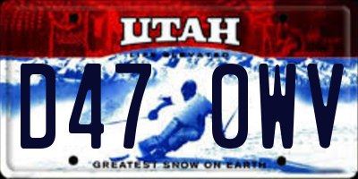 UT license plate D470WV