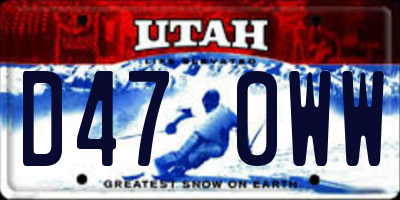 UT license plate D470WW