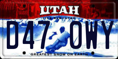 UT license plate D470WY