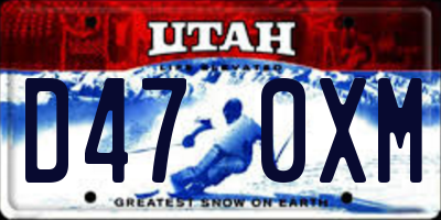 UT license plate D470XM