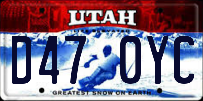UT license plate D470YC