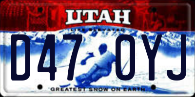 UT license plate D470YJ