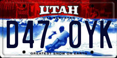 UT license plate D470YK