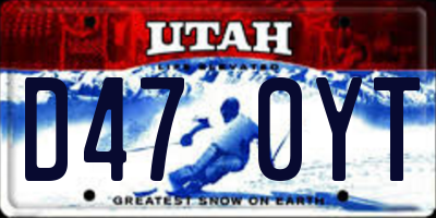 UT license plate D470YT