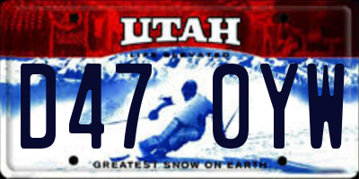 UT license plate D470YW