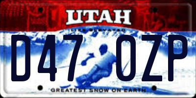 UT license plate D470ZP