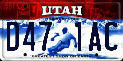 UT license plate D471AC
