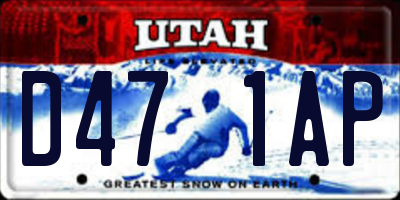 UT license plate D471AP