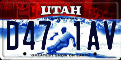 UT license plate D471AV