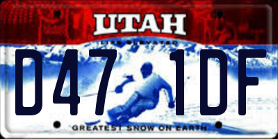 UT license plate D471DF